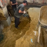 Basement slab removal after underpinning
