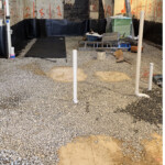 New plumbing groundworks after basement underpinning, Alexandria