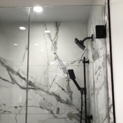 Marble slab shower walls